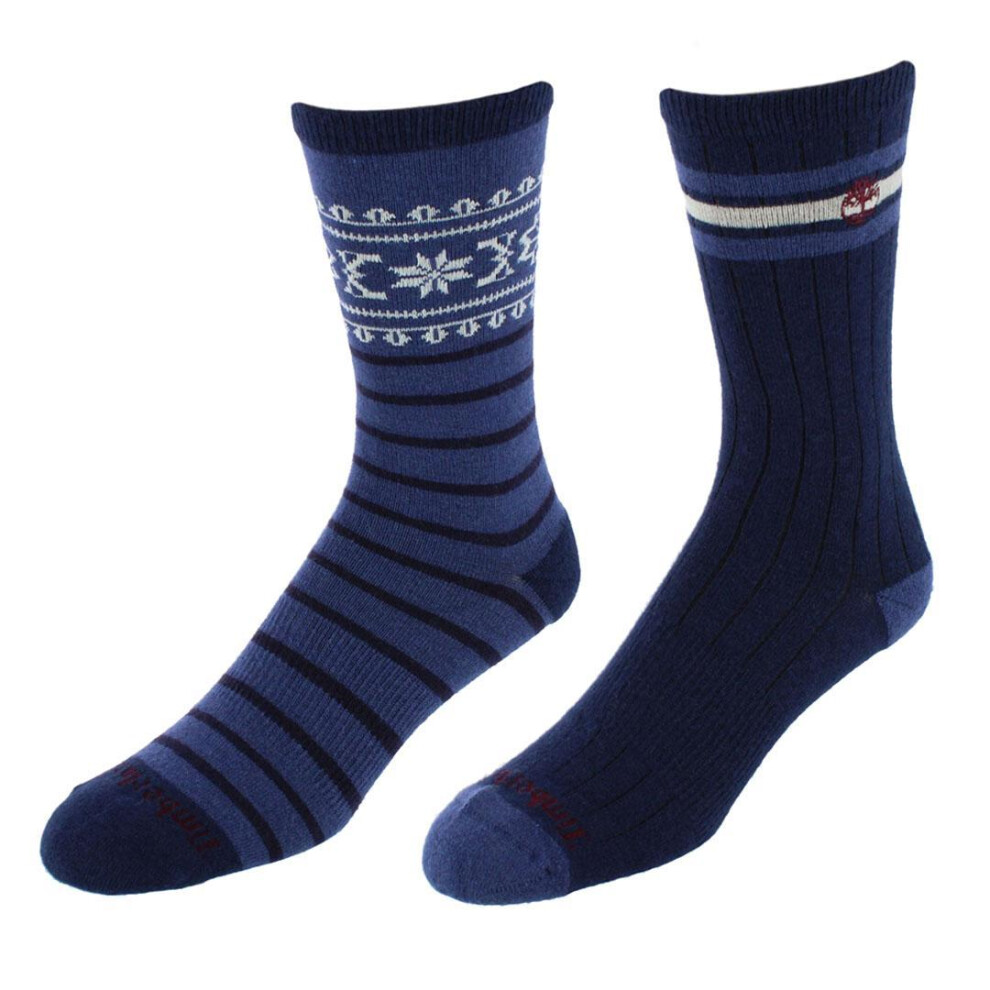 Timberland Men's Comfort Fair Isle Crew Socks (2 Pair Pack)