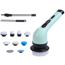 Brosse de nettoyage électrique sans fil SUSUchens avec manche réglable et têtes interchangeables, idéale pour nettoyer la baignoire et la salle