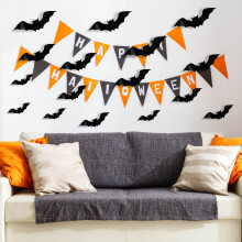 Offre du jour ! Décorations d'Halloween : 16 chauves-souris, 4 tailles, stickers muraux intérieur/extérieur, compatibles avec Ympuoqn, pour la