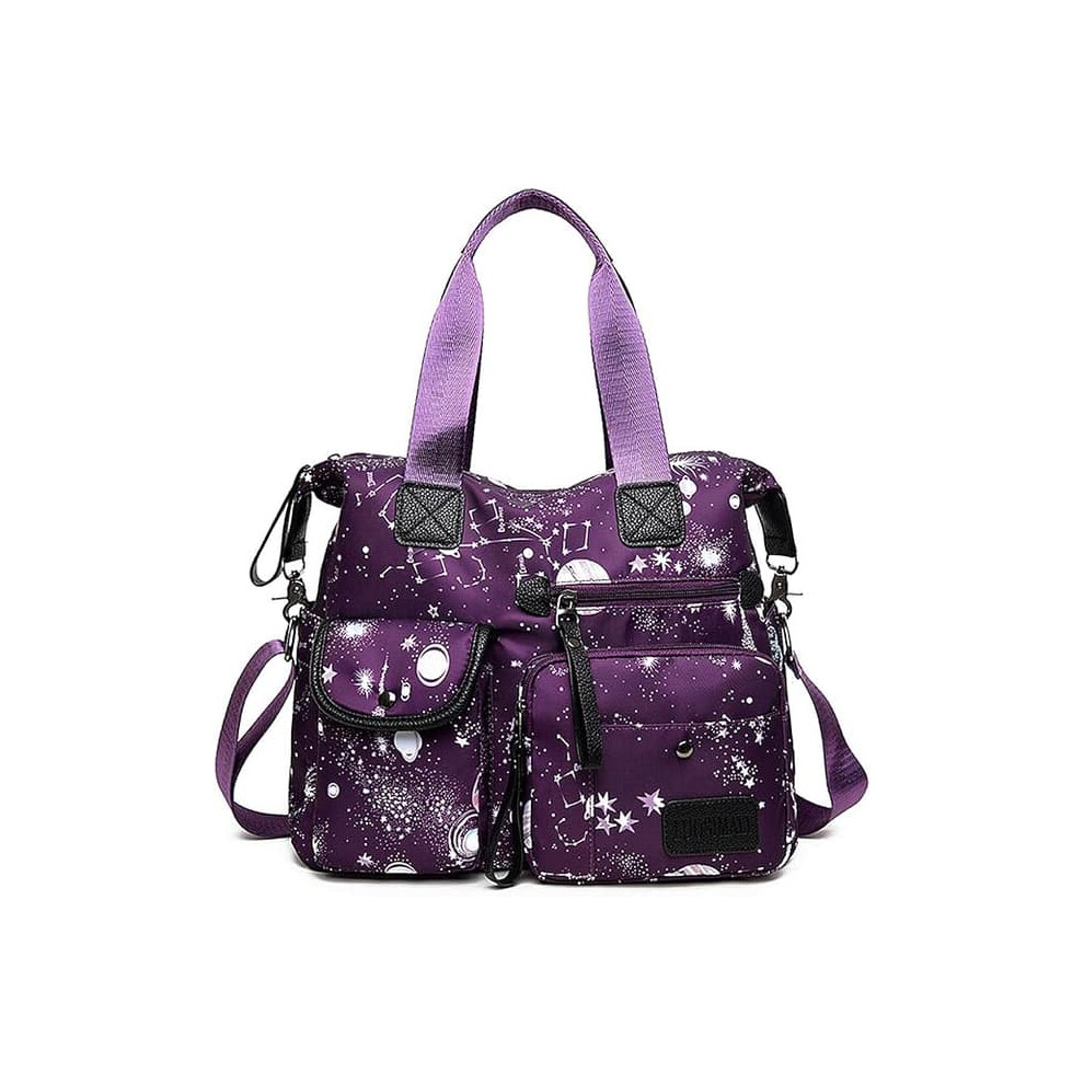 Women's Nylon Tote Bag With Multiple Pockets And Crossbody 962029380757