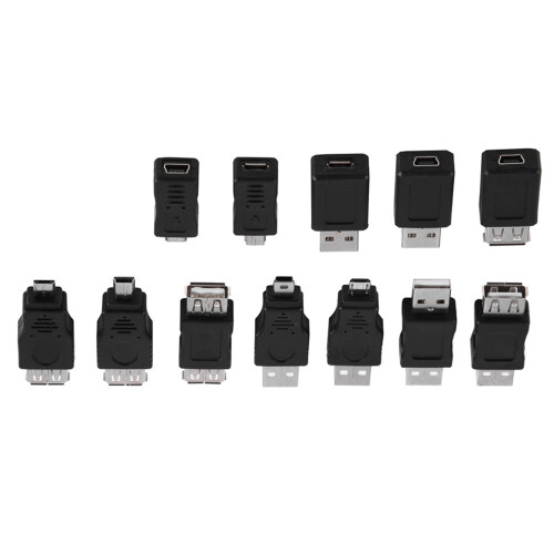 VIFER Adattatore USB 2.0 - Pacchetto 12 Pezzi Mini convertitori Macho-Hembra Adattatori USB 2.0 1