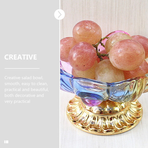 Glass Bowl Home Decoration Crystal Fruit Container 1pc 1