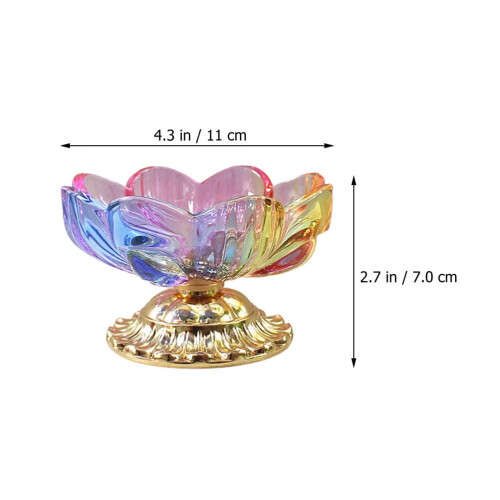Glass Bowl Home Decoration Crystal Fruit Container 1pc 2