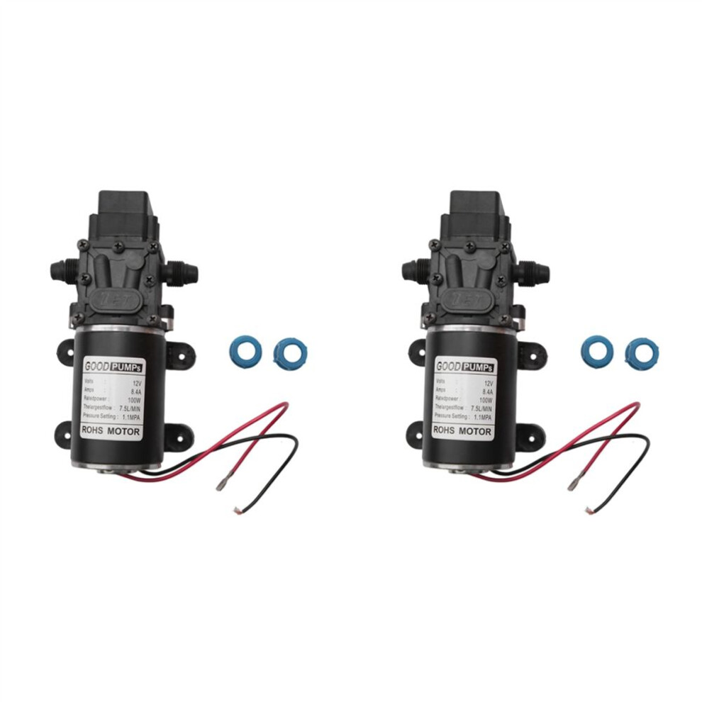 2X 12V 100W High Pressure Self Priming Water Pump 160Psi 8Lpm Caravan 9121254705303