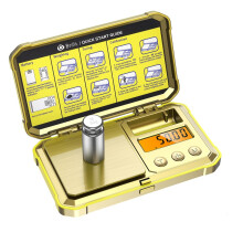 (Gold) Digital Jewelry Scale 200g 0.01g Pocket Scales with 50g Calibration Weight Electronic Smart Scale for Professional Weighing