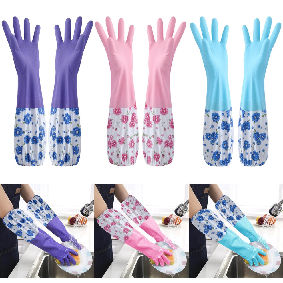Karymi cleaning gloves rubber velvet dishwashing gloves one
