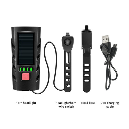Outdoor Bicycle Front Light Solar Powered Flashlight 2