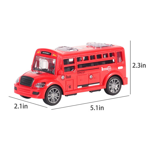Speelgoed schoolbus voor peuters van 1-3 jaar, rood plastic. 1