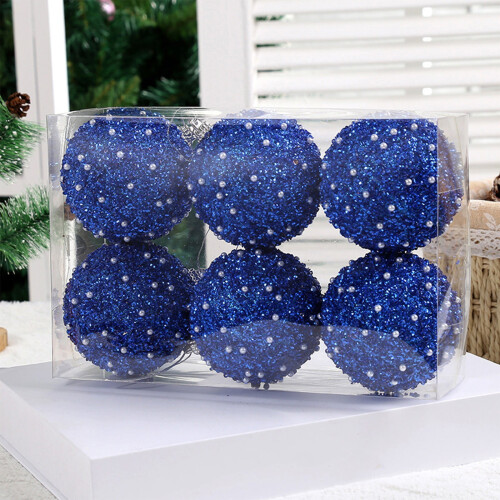 Zeceouar Christmas Tree Ornament Set Blue Shatterproof 1