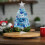 Mini Christmas Tree with Lights Blue 12-inch Tabletop 6