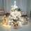Mini flocked Christmas tree with LED lights and berries 5