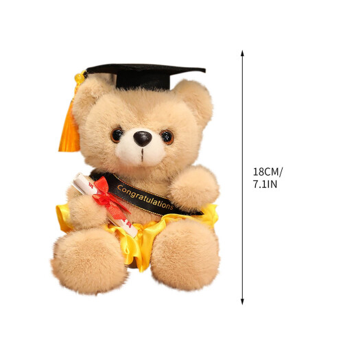 PhD Graduation Teddy Bear 7.1-Inch Plush with Cap 2
