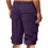 Men's cargo shorts solid color zip button closure 5-pocket 6