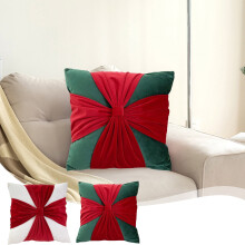Samt-Schleifen-Kissenbezug für Sofa, Festtagsdekoration, 1 Stück