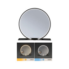 Paulmann 71090 LED illuminated mirror Miro IP44 Tunable White 160lm 230V 10.5W LED mirror, black matt bathroom luminaire