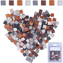 Glass Mosaic Tiles Grey Mix 10x10mm 220 Pieces