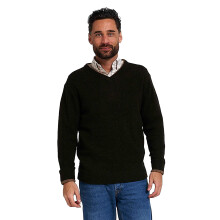 JACK PYKE Ashcombe 100% Lambswool V-Neck Jumper Pullover Dark Olive Medium