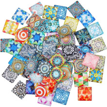 Glass Mosaic Tiles Square Mixed Color 60 pcs 20x20mm