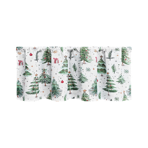 Green Christmas Tree Curtains Polyester 140x70cm 1