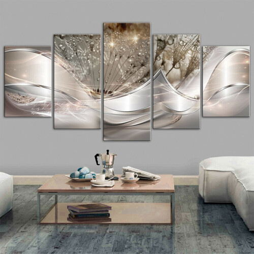 Ensemble de tableaux abstraits sur toile représentant l'eau qui coule et