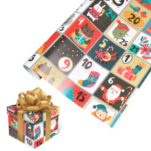 Christmas wrapping paper classic Santa pattern 75cm x 51cm