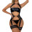 Women's Wet Look Leather Bodysuit Mesh Patchwork Halter 1