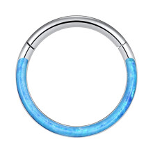Nose Ring Opal L-Shaped 18G 16G Stainless Steel