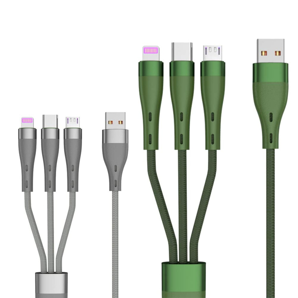 Multi Charging Cable Nylon Braided 3-In-1 Type-C Micro-Usb 9336866757385