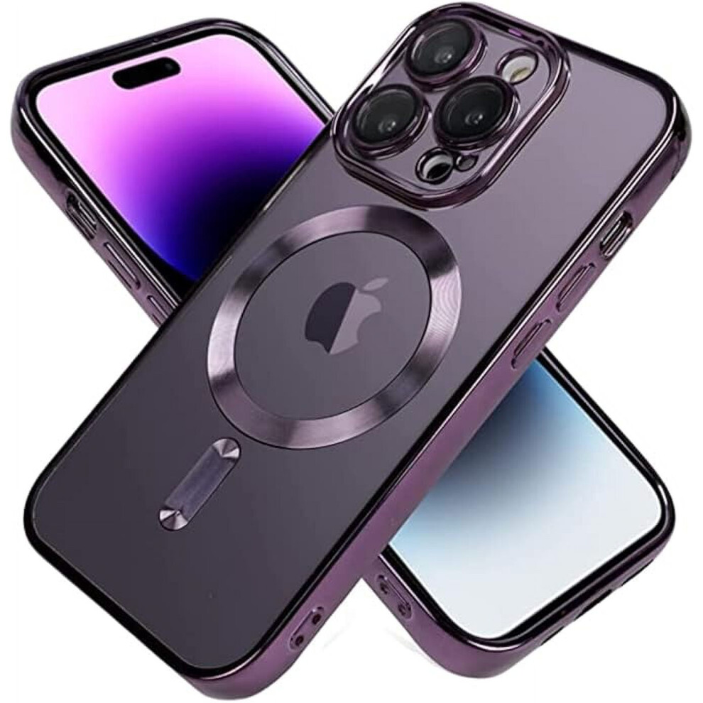 Phone Case For Iphone 14 Pro Max 6.7 Inch Magnetic Silicone Dark/Purple 9336866757804