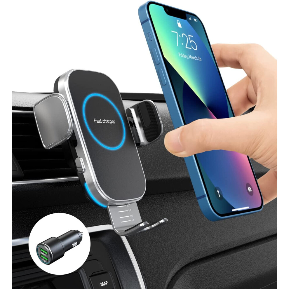 Wireless Car Charger Mount 15W Auto-Clamping Air Vent Holder 9336866761702