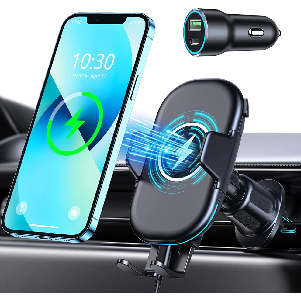 Wireless Car Charger Mount With Qc 3.0, 15W Qi Fast Charging 9336866762143
