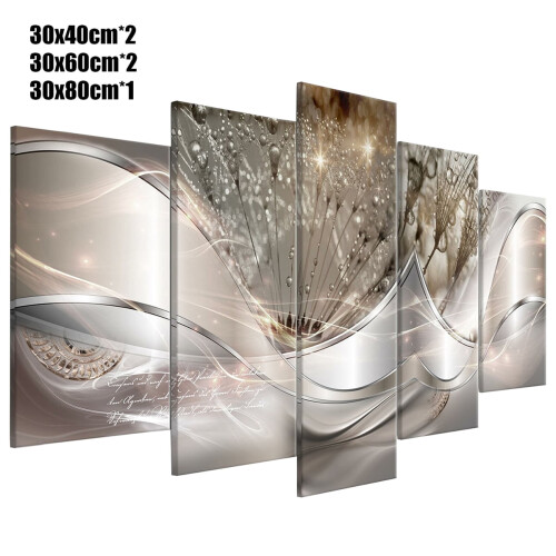 Ensemble de tableaux abstraits sur toile représentant l'eau qui coule et 2