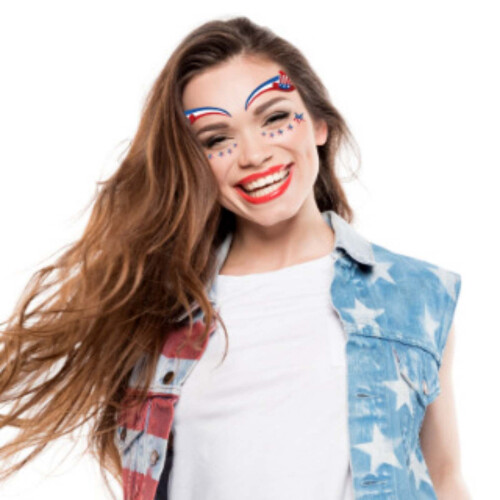 Αυτοκόλλητα προσώπου Donemore USA Patriotic 10 τεμάχια 1