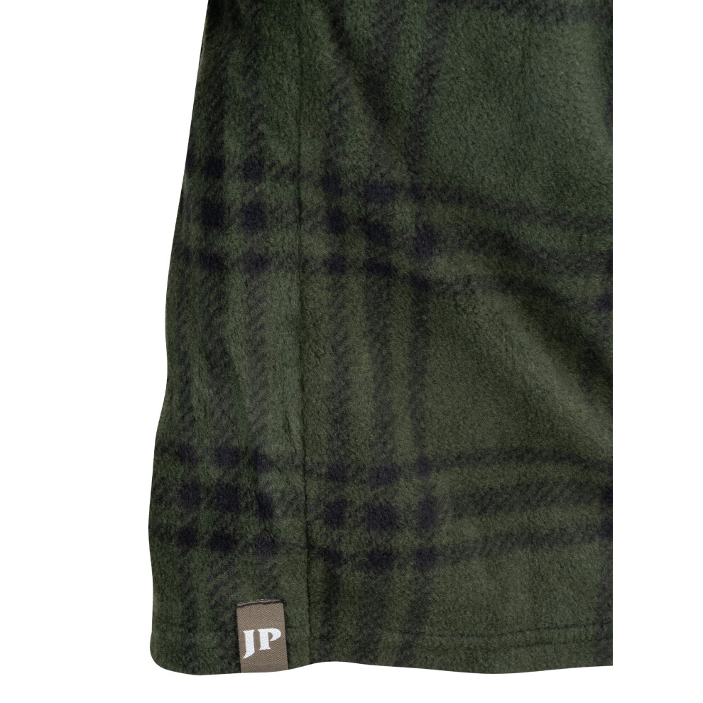 Jack Pyke Junior Polar Fleece Shirt Green Check Small