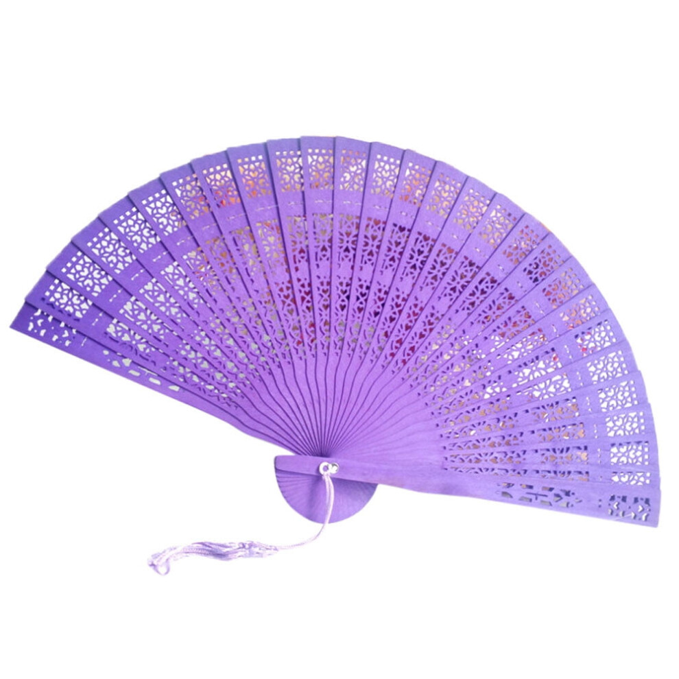 Chinese Wooden Folding Fan With Carved Design 9336866765045