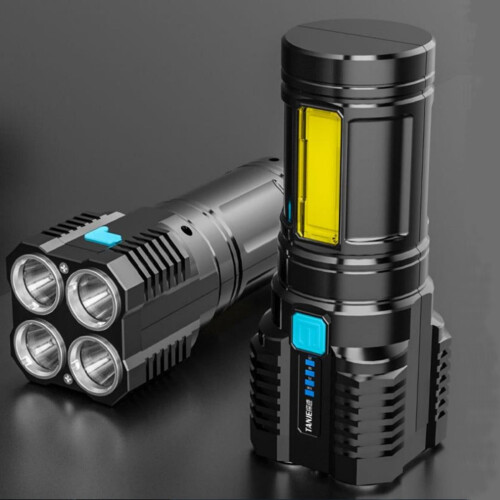 LED-Taschenlampe, USB-aufladbar, 1000 LM, 4 Chips, 9 Modi 1