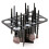 Acrylic makeup brush drying rack black 28-slot 1