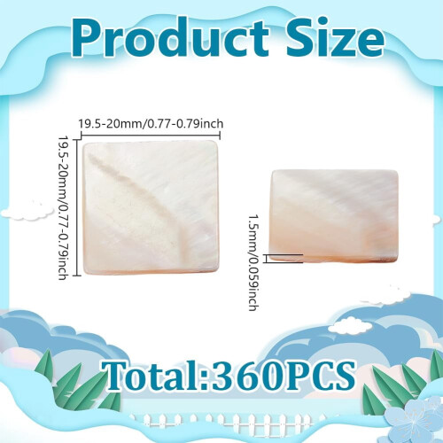 Shell Mosaic Tiles for DIY Art White Square 360 pcs 1