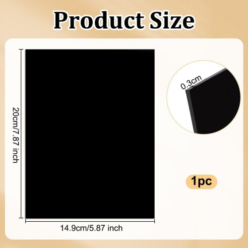Black Glass Sheet 3mm Thick 5.9x7.9 Inch 1
