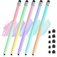 Paquete de 5 lápices ópticos para pantallas táctiles, lápiz óptico capacitivo de doble punta de alta sensibilidad compatible con iPad, iPhone y