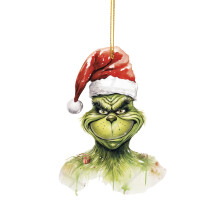 Grinch ornament acrylic green holiday tree pendant