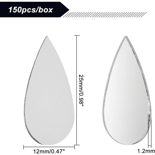 Drop Shape Glass Mirror Mosaic Tiles 150 pcs 1