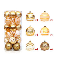 Christmas Ball Ornaments Shatterproof Gold 24 pcs 6 cm
