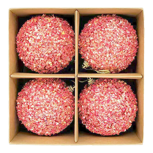 Christmas Ball Ornaments Red Shatterproof 4PCS