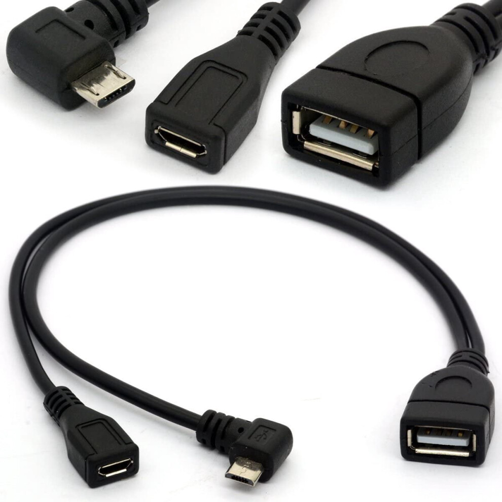 Micro Usb Otg Splitter Cable Usb 2.0 A Female To 90 Micro 9336866755916