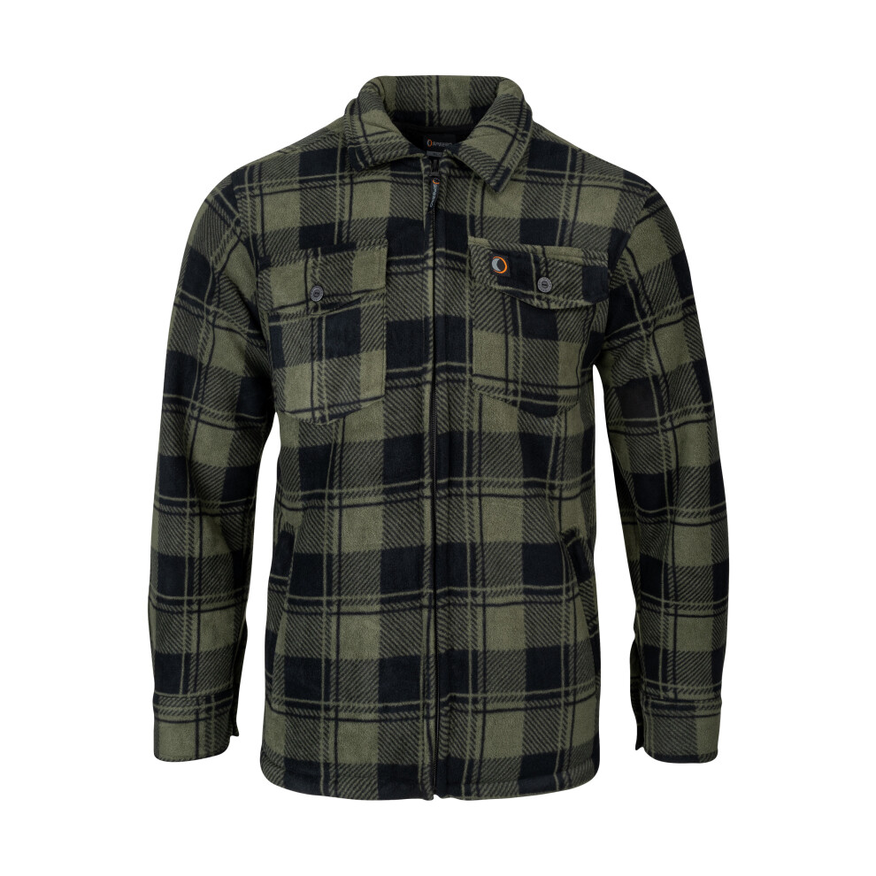 Speero Sherpa Fleece Lined Shirt Men Green Large