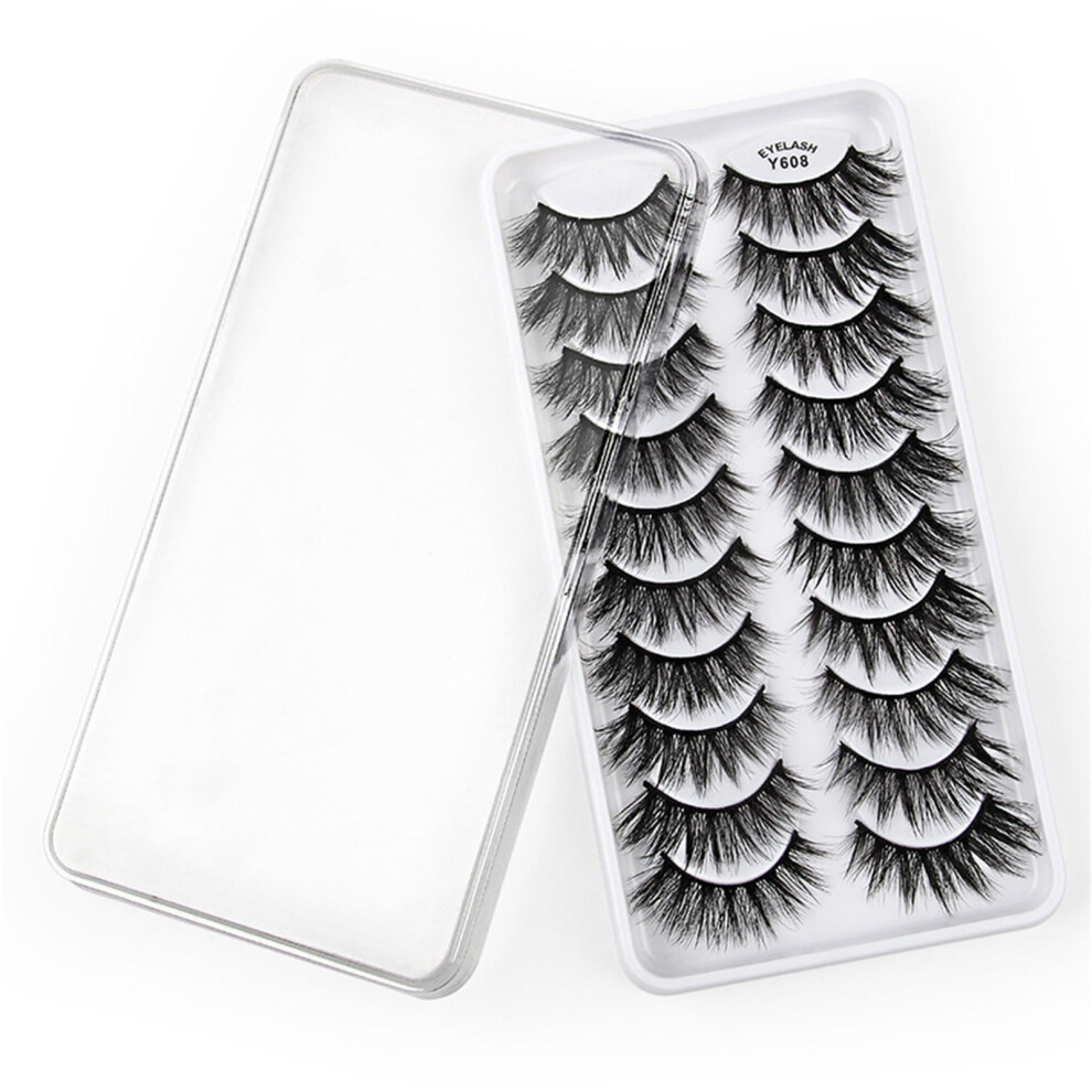 VOSS False Eyelashes Volume Wispy Style 8D 10 Pairs
