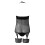 Women's Wet Look Leather Bodysuit Mesh Patchwork Halter 6