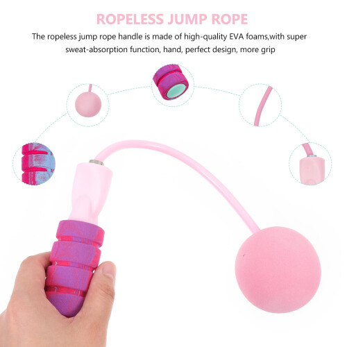 Sladdlöst hopprep rosa fitnesstillbehör 1 st 2