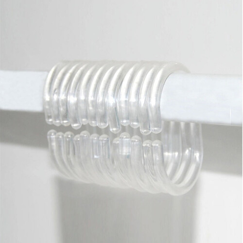 YUEHAO Silikon-Gardinenringe Set transparent 24 Stück 2